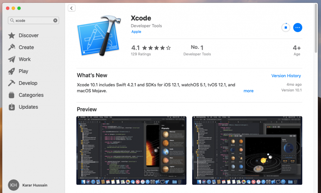 xcode for mac mojave