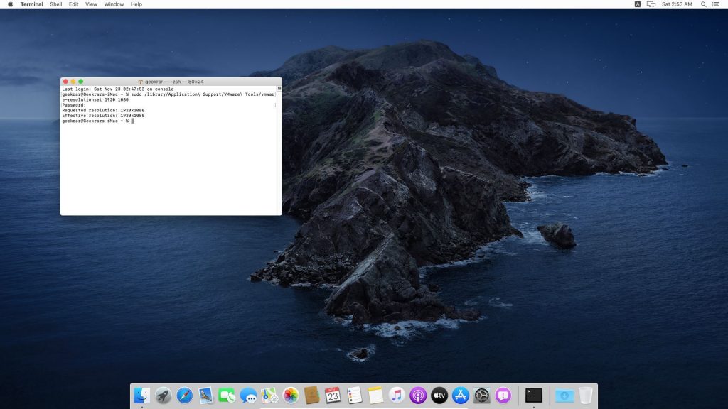 virtualbox full screen mac resolution